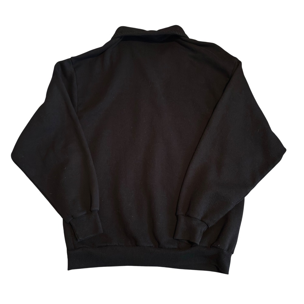 Men's Black Quarter-Zip Pullover Sweater - Picture 3 of 3
